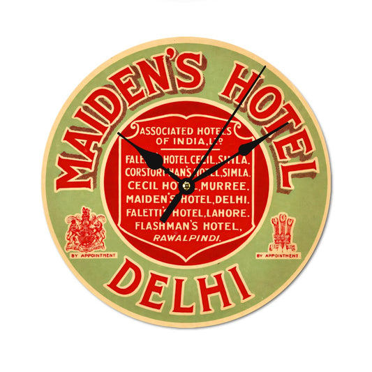 Vintage Maidens Hotel Delhi Wood Clock