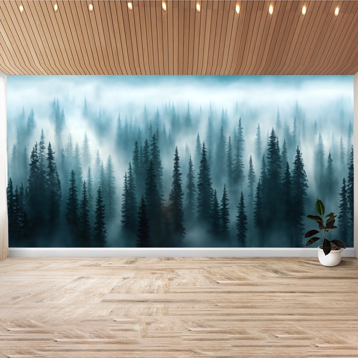 Misty Forest, Painted, Mega Size Wall Sticker 487x236cm