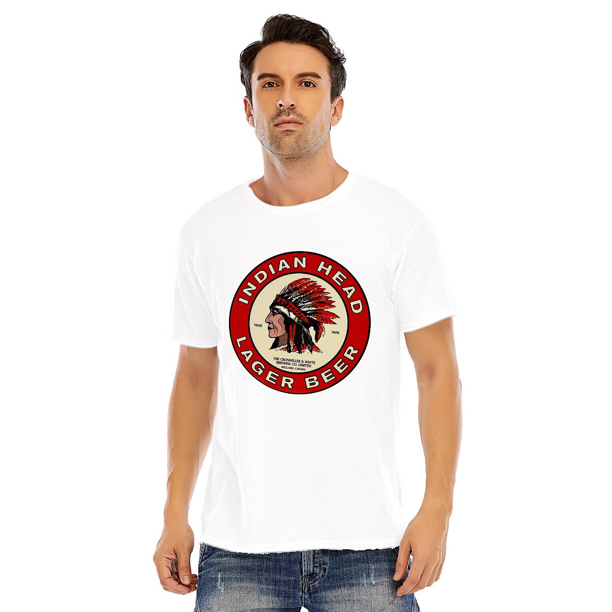 Indian Head Lager Beer, Unisex O-neck Short Sleeve T-shirt | 180GSM Cotton (DTF)