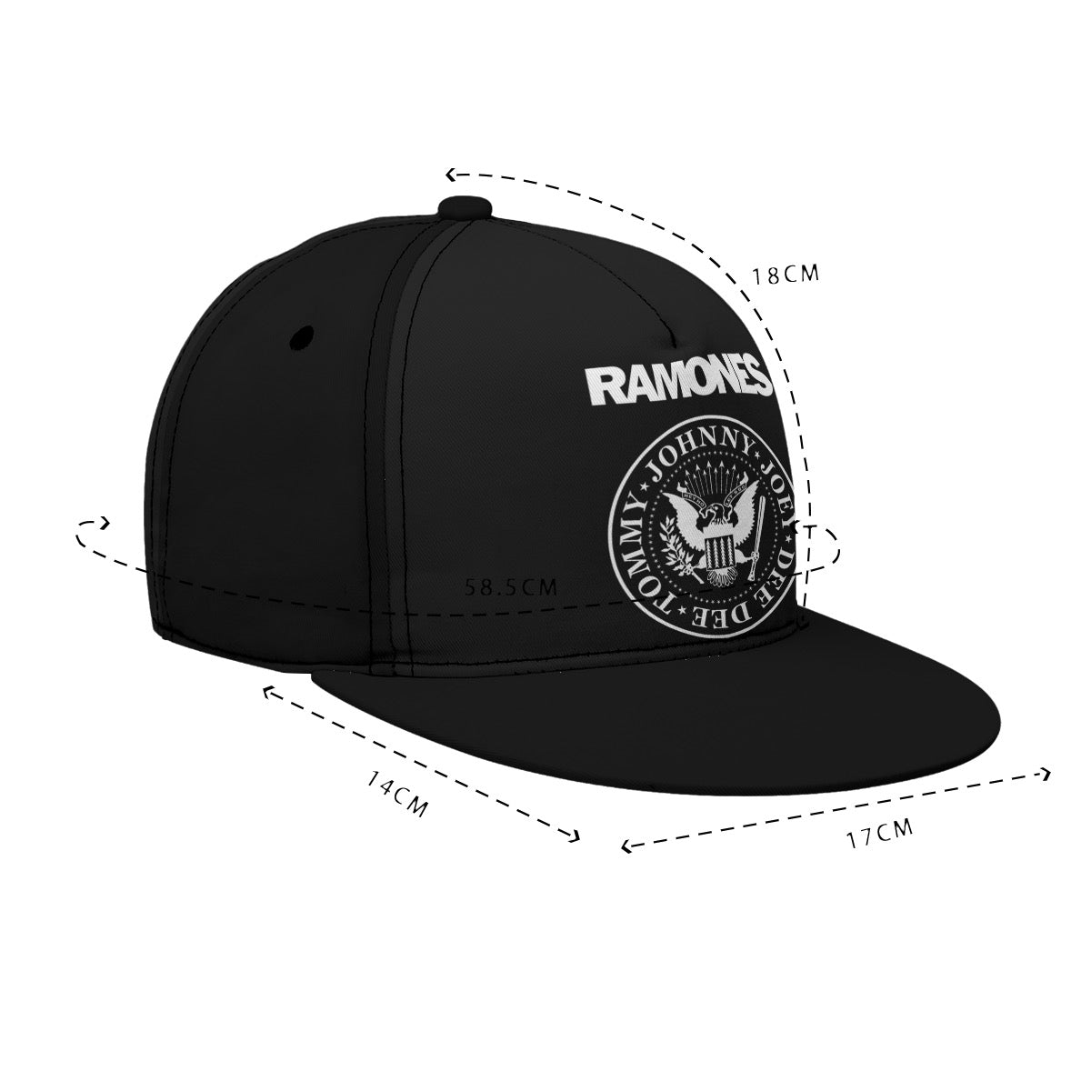 Ramones Black Buckle Flat-Brim Baseball Cap