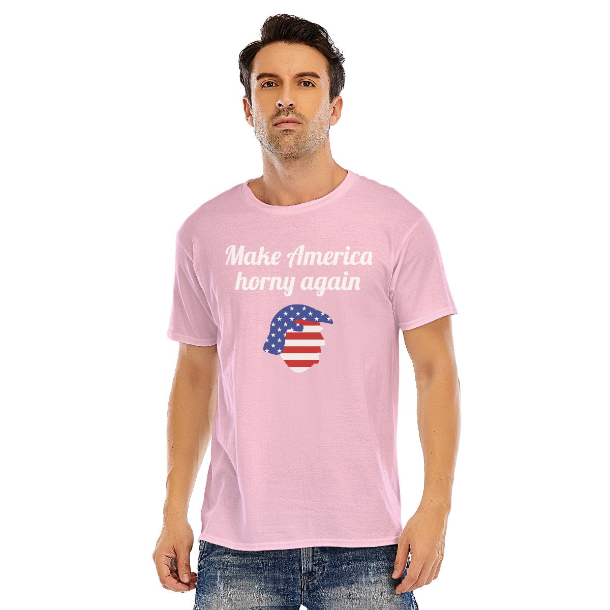 Make America Horny Again Unisex O-neck Short Sleeve T-shirt | 180GSM Cotton (DTF)