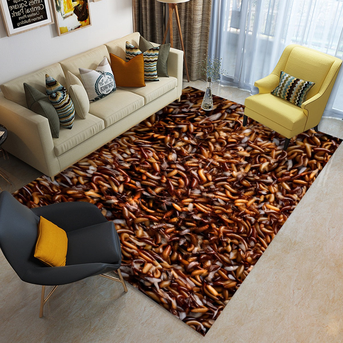 Halloween Creepy Maggot Floor Mat