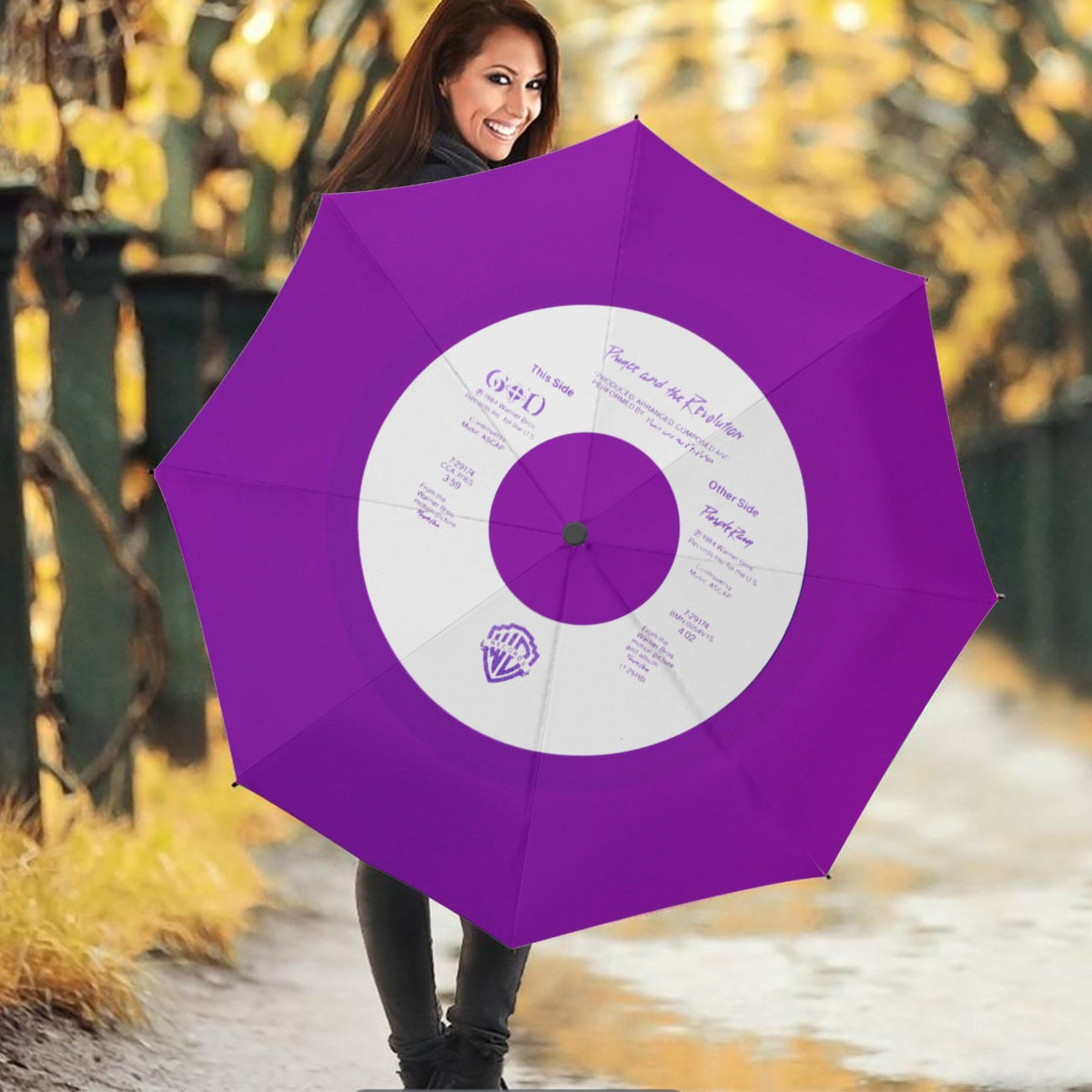 Prince Purple Rain Vinyl Single Umbrella