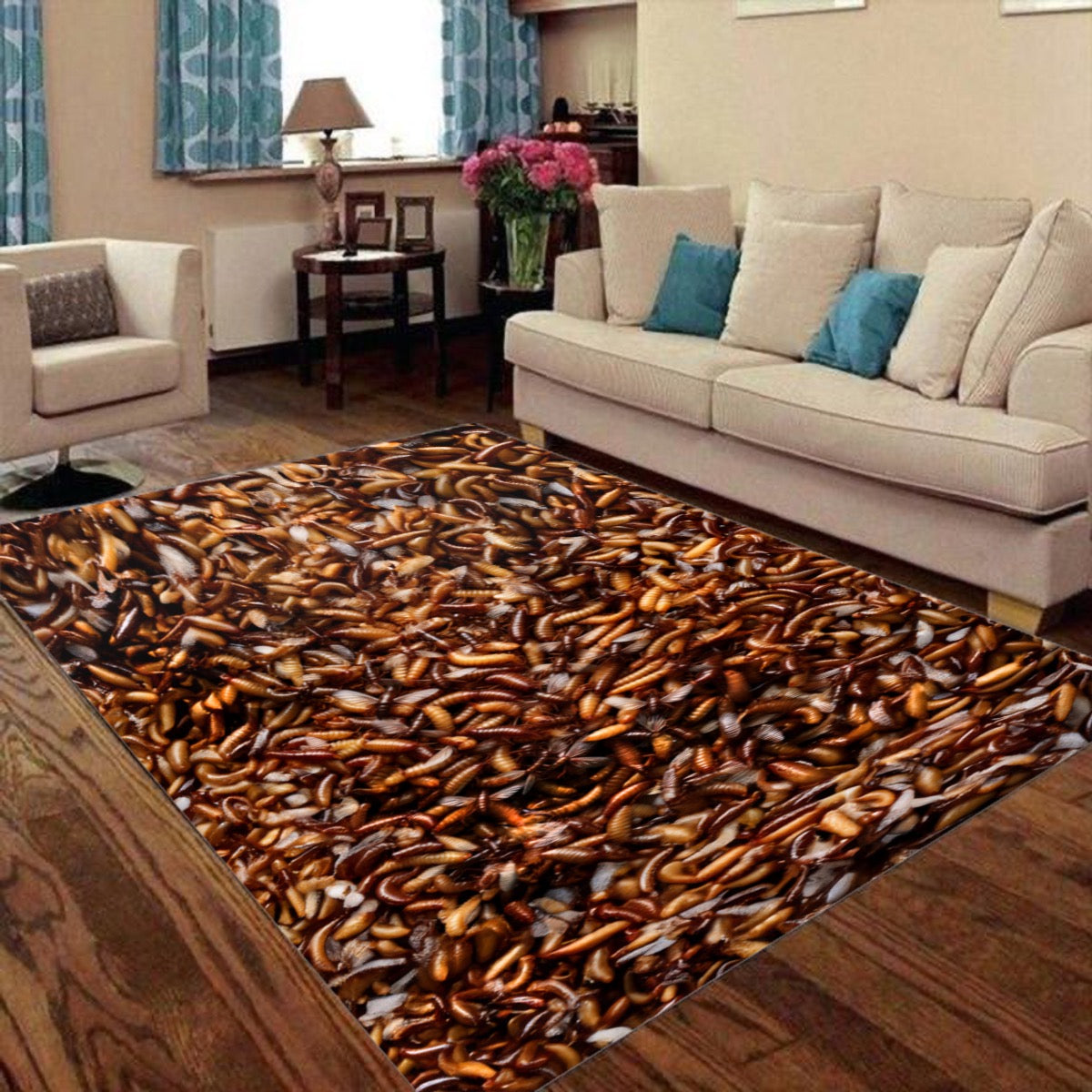 Halloween Creepy Maggot Floor Mat