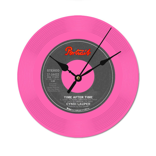 Clock with Cyndi Lauper, Time After Time, Wood (Customize a clock on request)