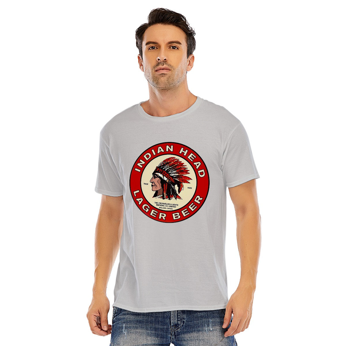 Indian Head Lager Beer, Unisex O-neck Short Sleeve T-shirt | 180GSM Cotton (DTF)