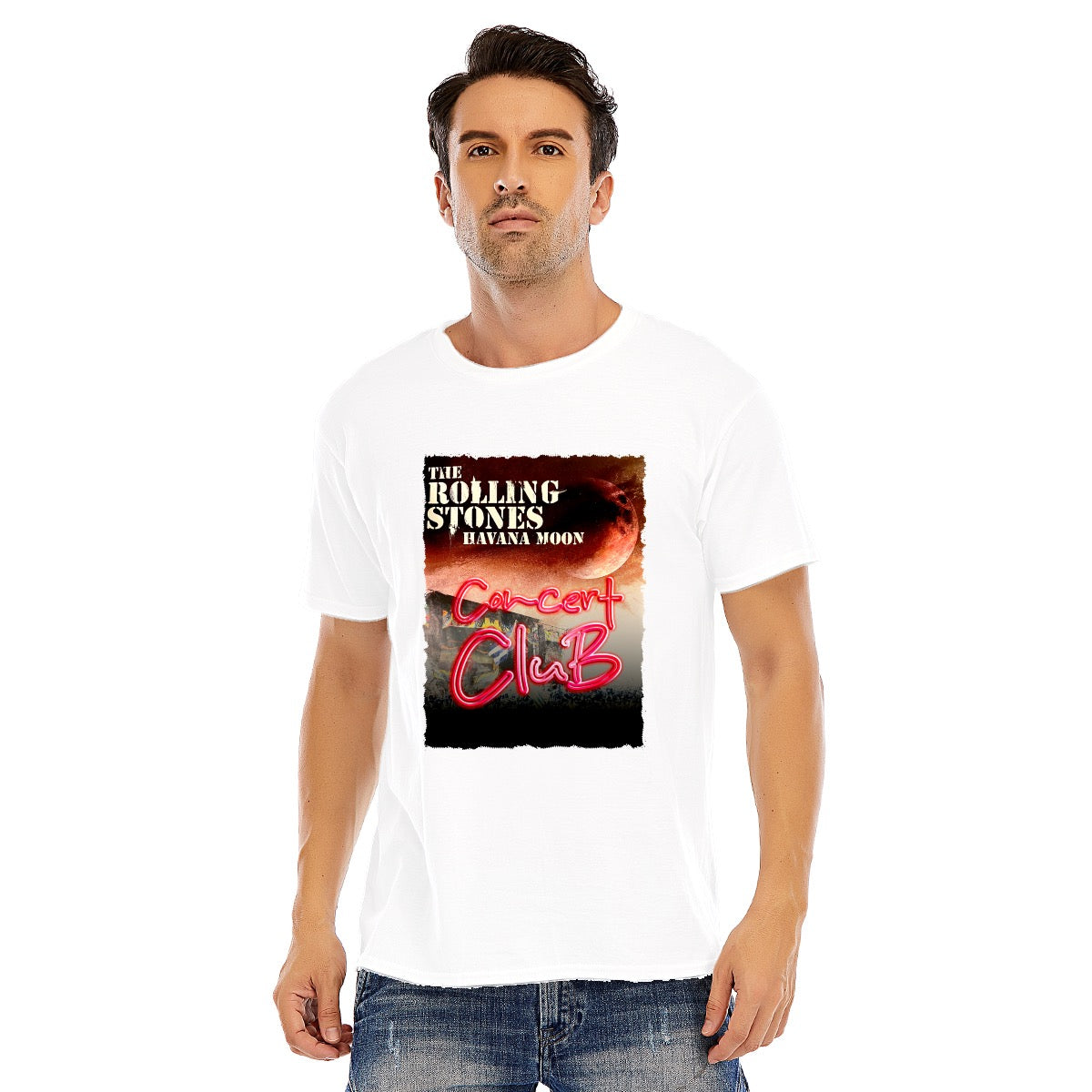 Concert Club, Stones, Unisex O-neck Short Sleeve T-shirt | 180GSM Cotton (DTF)