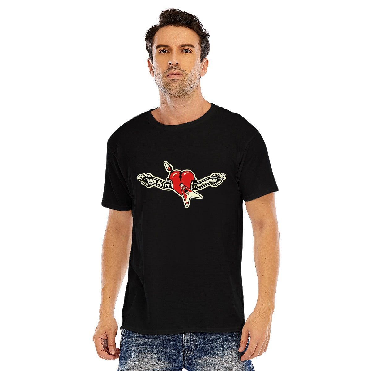 Tom Petty and the Heartbreakers. Unisex O-neck Short Sleeve T-shirt | 180GSM Cotton (DTF)