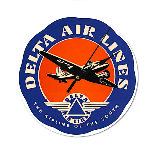 Vintage Delta Airlines Wood Clock