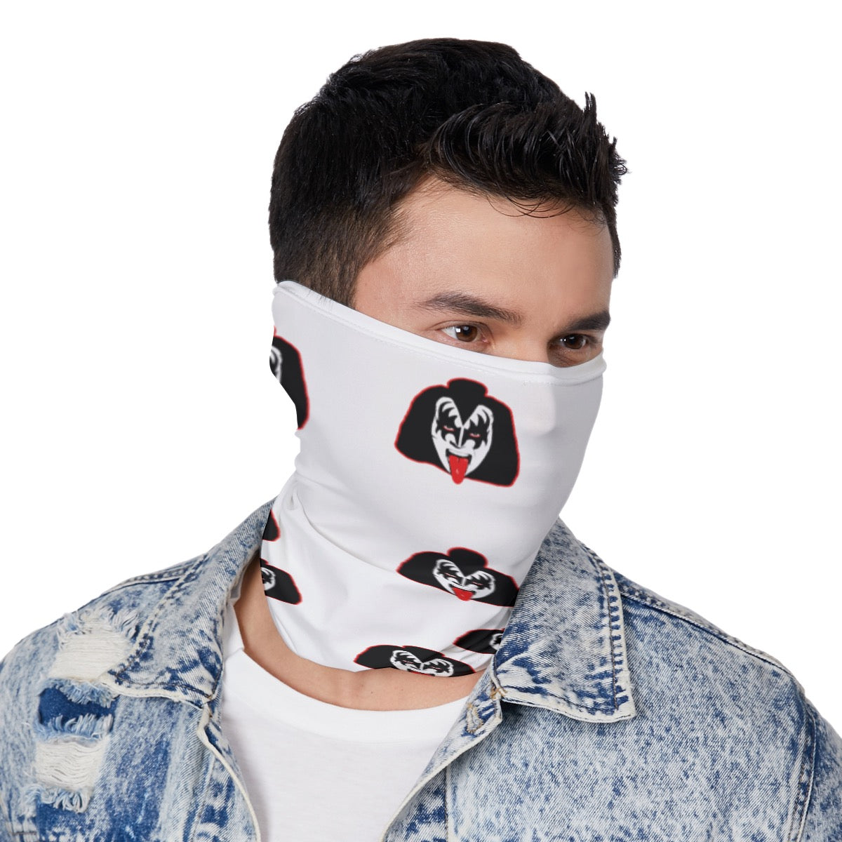 Gene Simmons, Kiss, Print Neck Gaiter, Bandana, Scarf, neckpiece, muffler