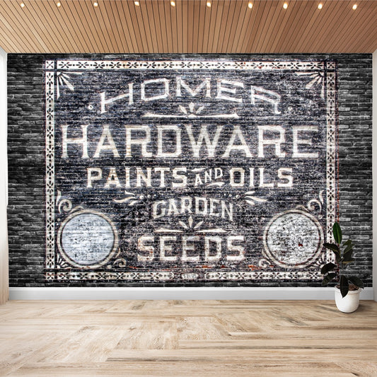 Black Brick Wall, NY, Ghost Sign Wallpaper Sticker