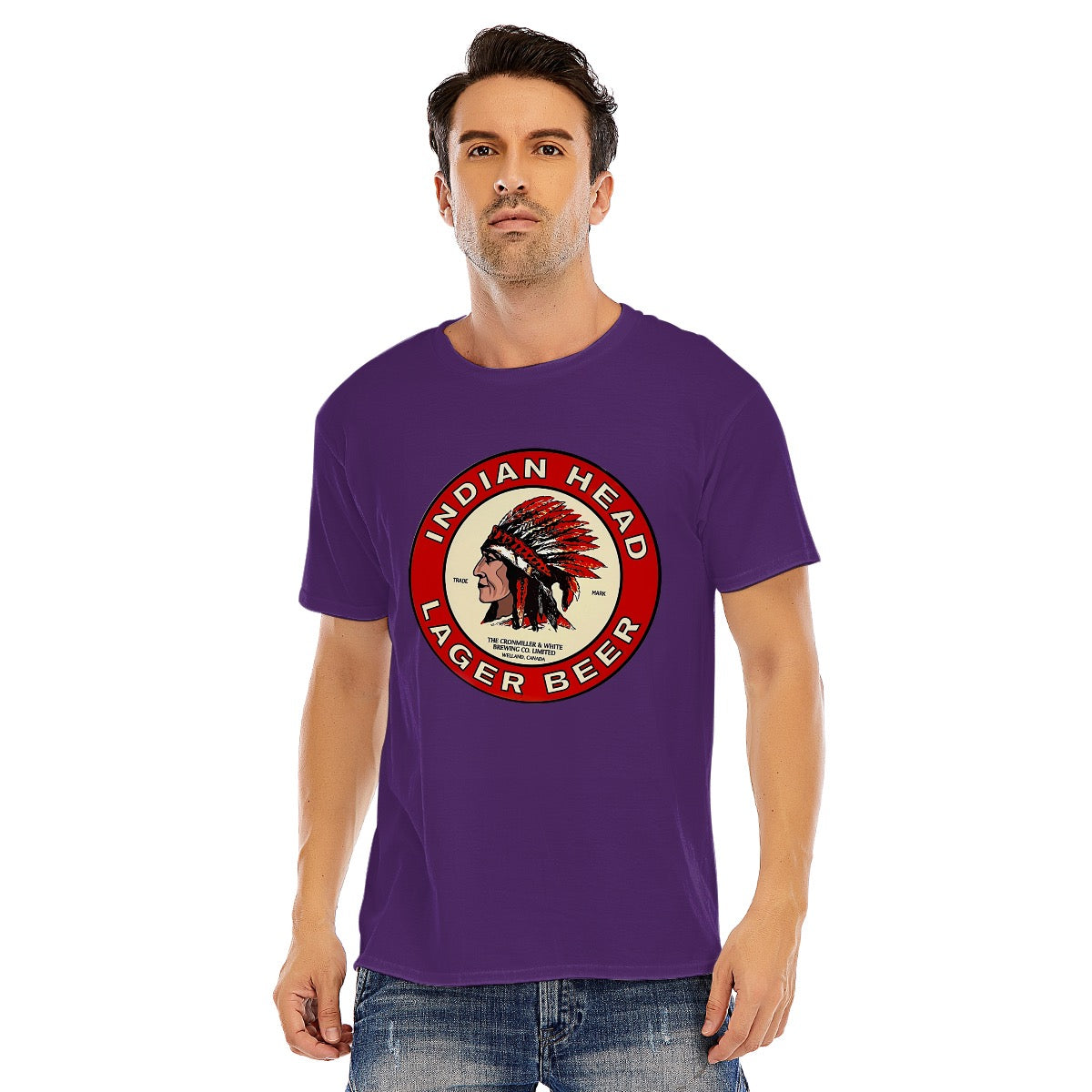 Indian Head Lager Beer, Unisex O-neck Short Sleeve T-shirt | 180GSM Cotton (DTF)