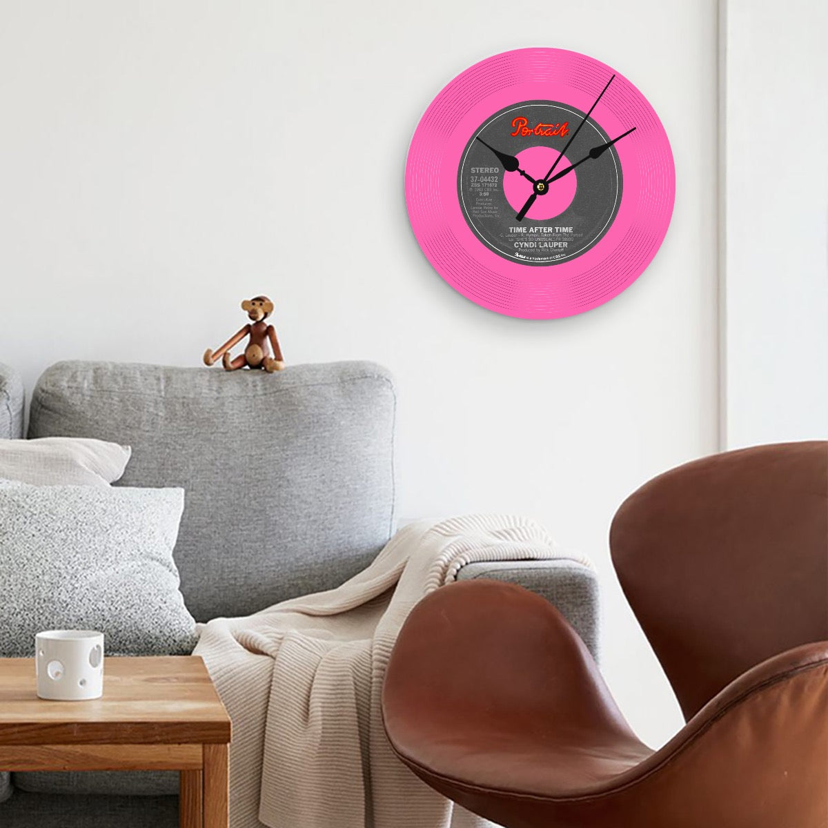 Clock with Cyndi Lauper, Time After Time, Wood (Customize a clock on request)