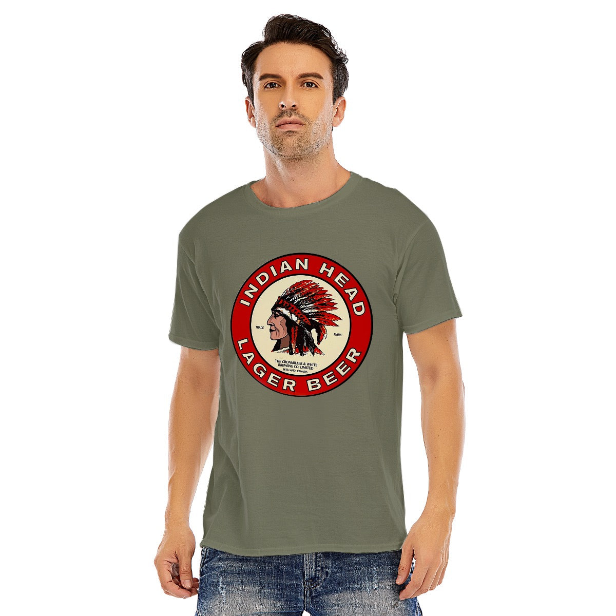 Indian Head Lager Beer, Unisex O-neck Short Sleeve T-shirt | 180GSM Cotton (DTF)