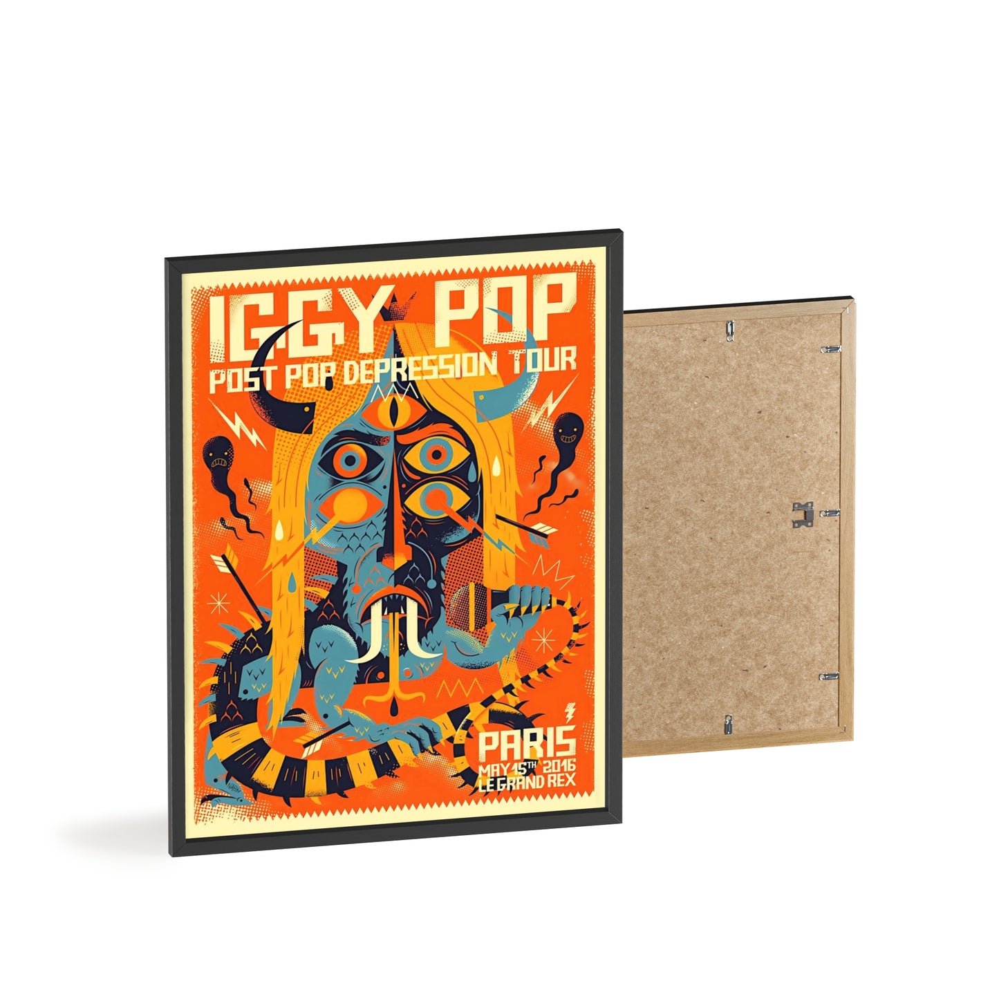 Iggy Pop Poster with Wooden Frame