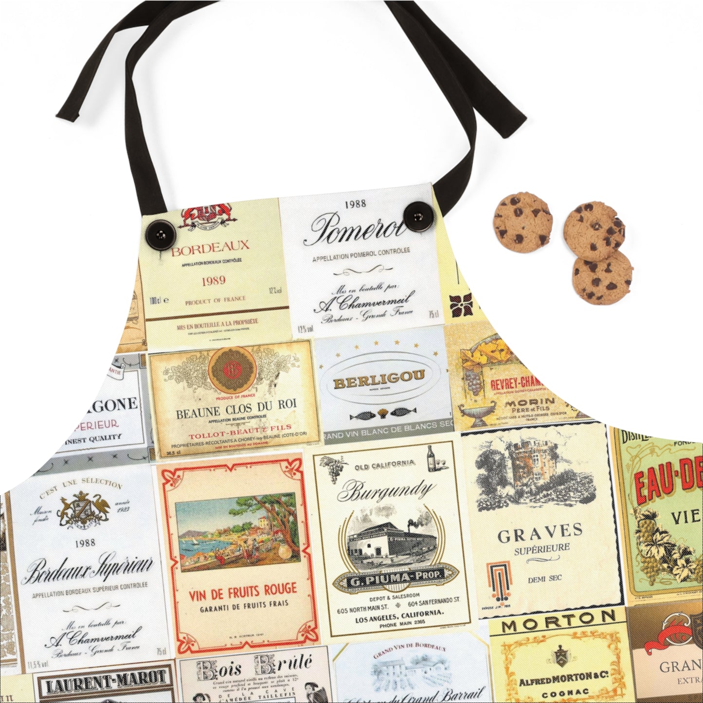 Apron Vintage Wine Label Collage