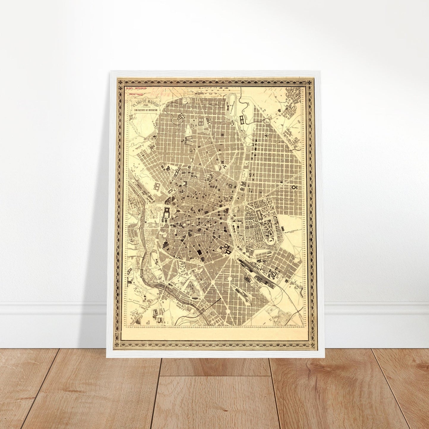 Vintage Map of Madrid City anno 1890 Reprint on Premium Paper - Posterify