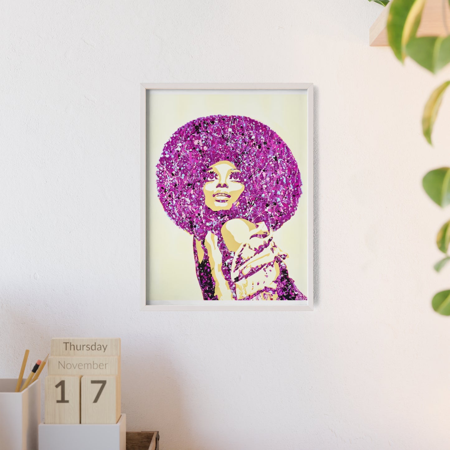 Diana Ross Poster with Wooden Frame