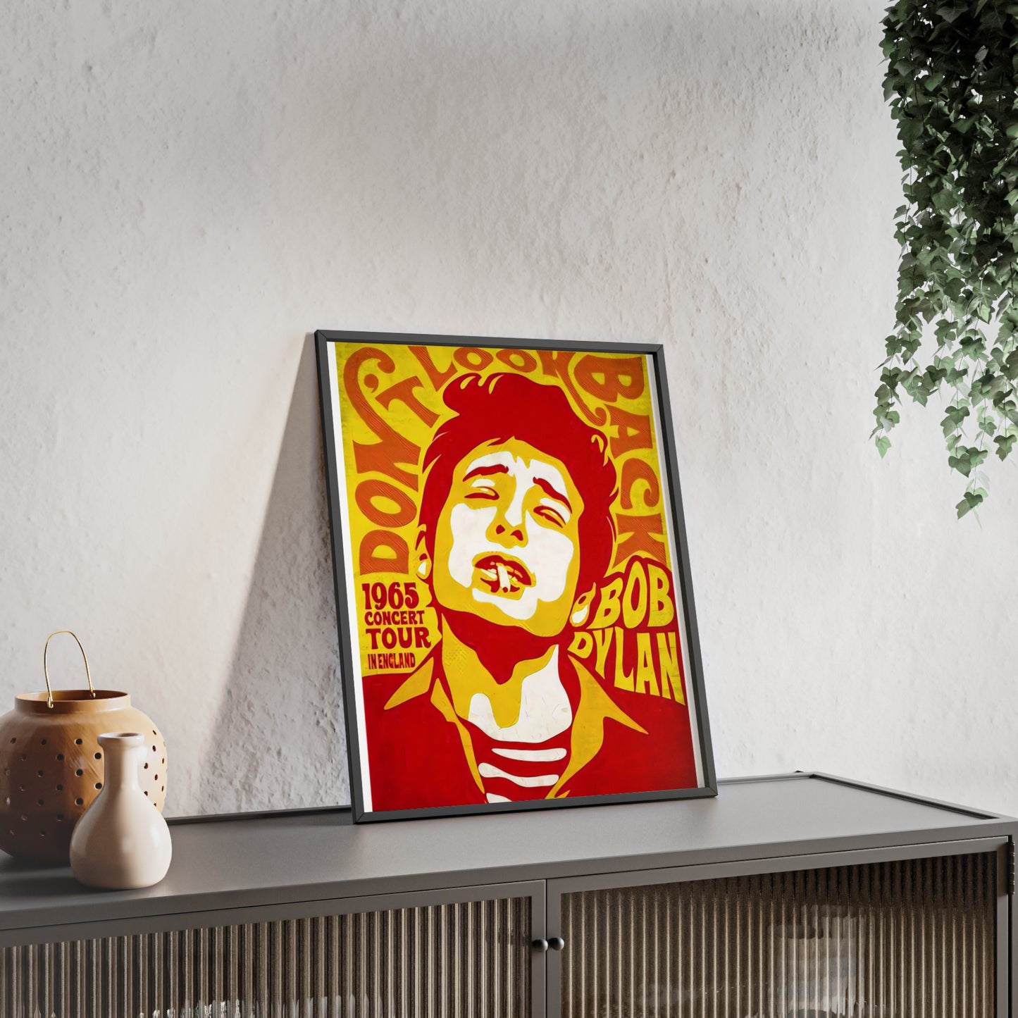 Bob Dylan Poster with Wooden Frame