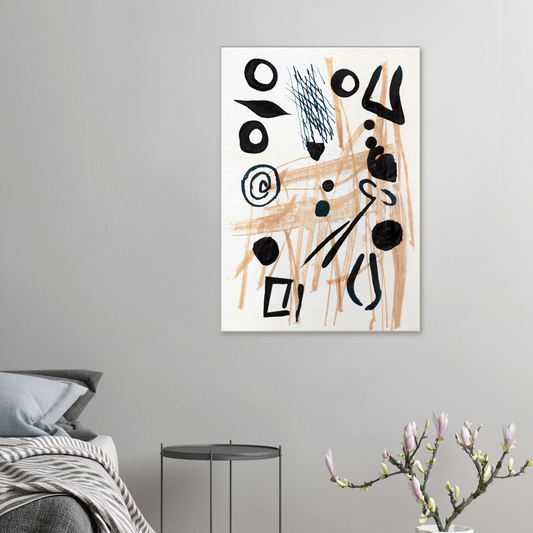 Canvas Print, abstract painting on rice paper by posterify design.