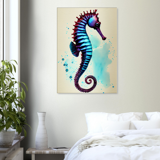 Sea Horse #3 Water Color Canvas Print by Posterify Design - Posterify