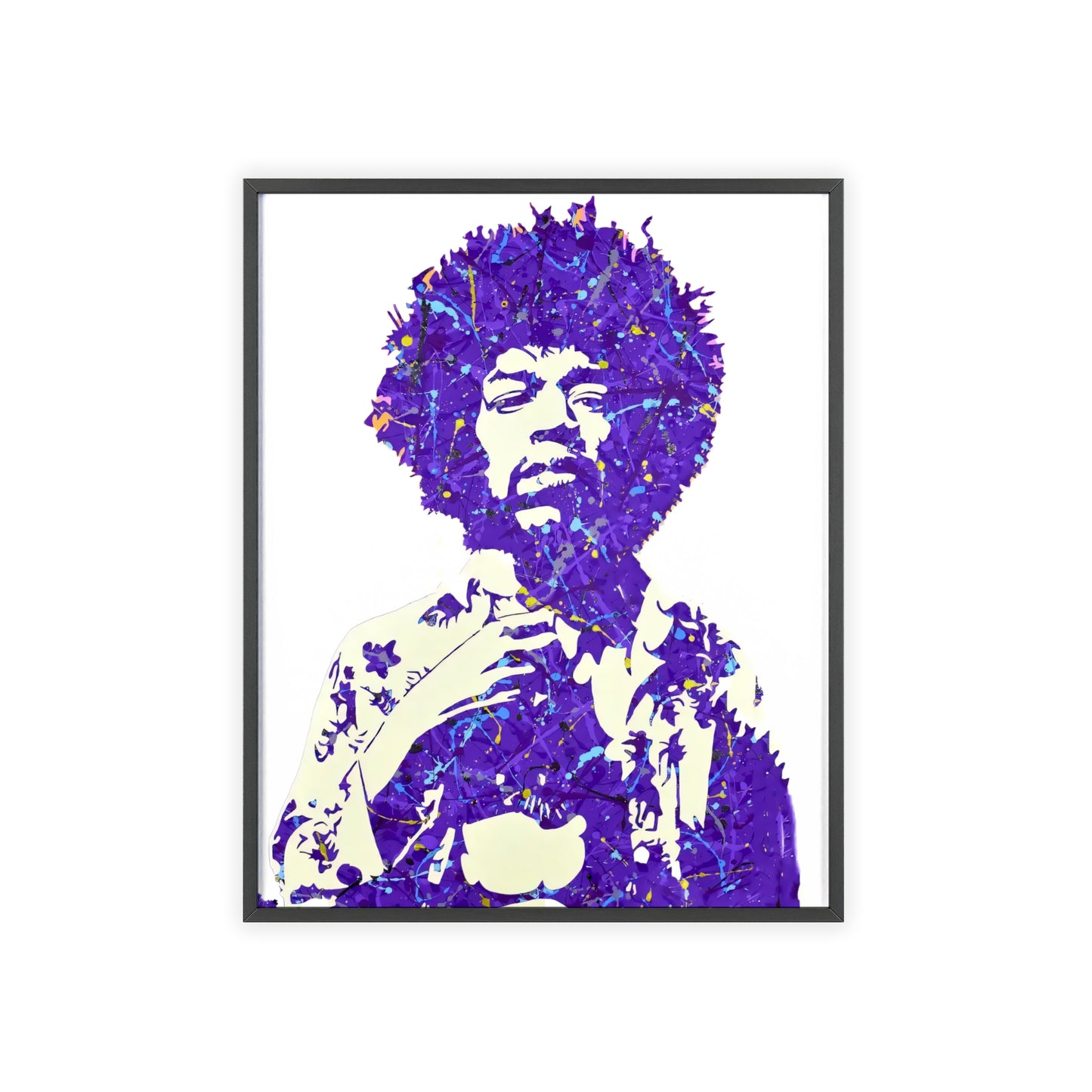 Jimi Hendrix Poster with Wooden Frame