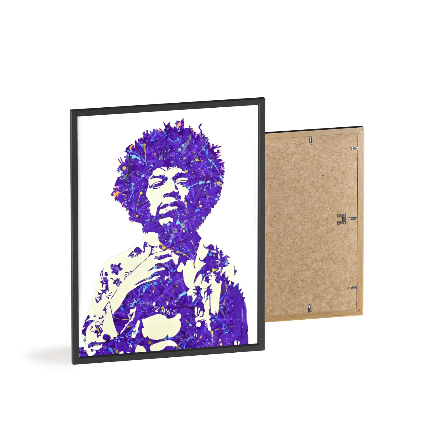 Jimi Hendrix Poster with Wooden Frame