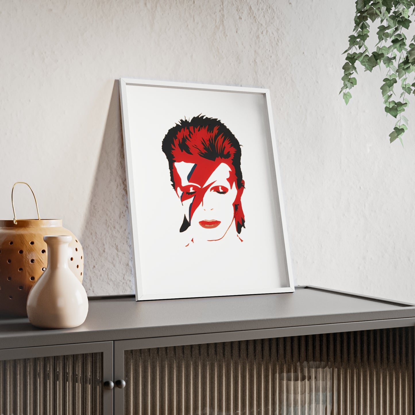 David Bowie Poster with Wooden Frame