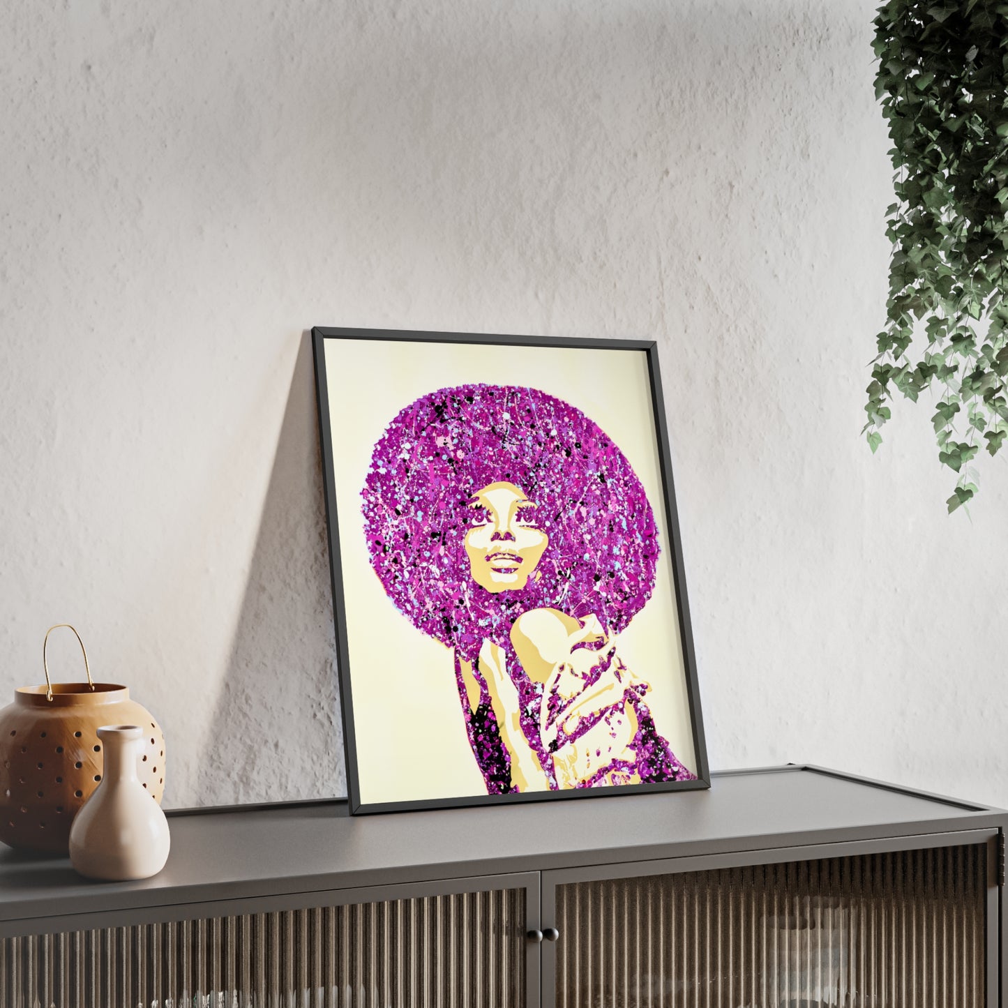 Diana Ross Poster with Wooden Frame