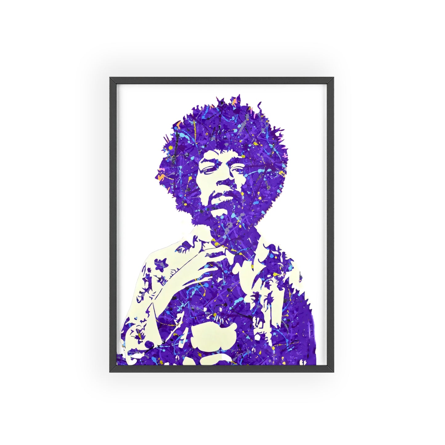 Jimi Hendrix Poster with Wooden Frame