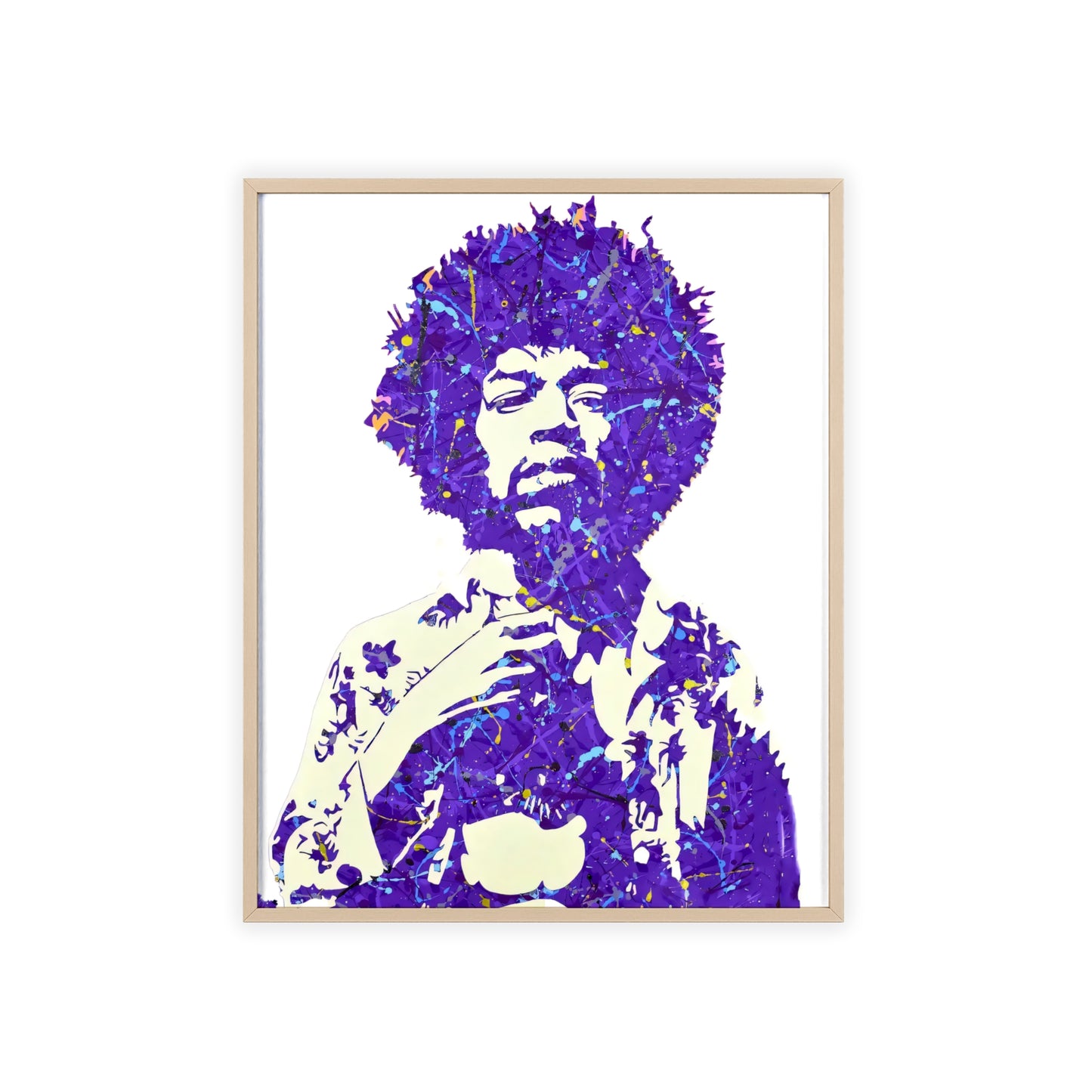 Jimi Hendrix Poster with Wooden Frame