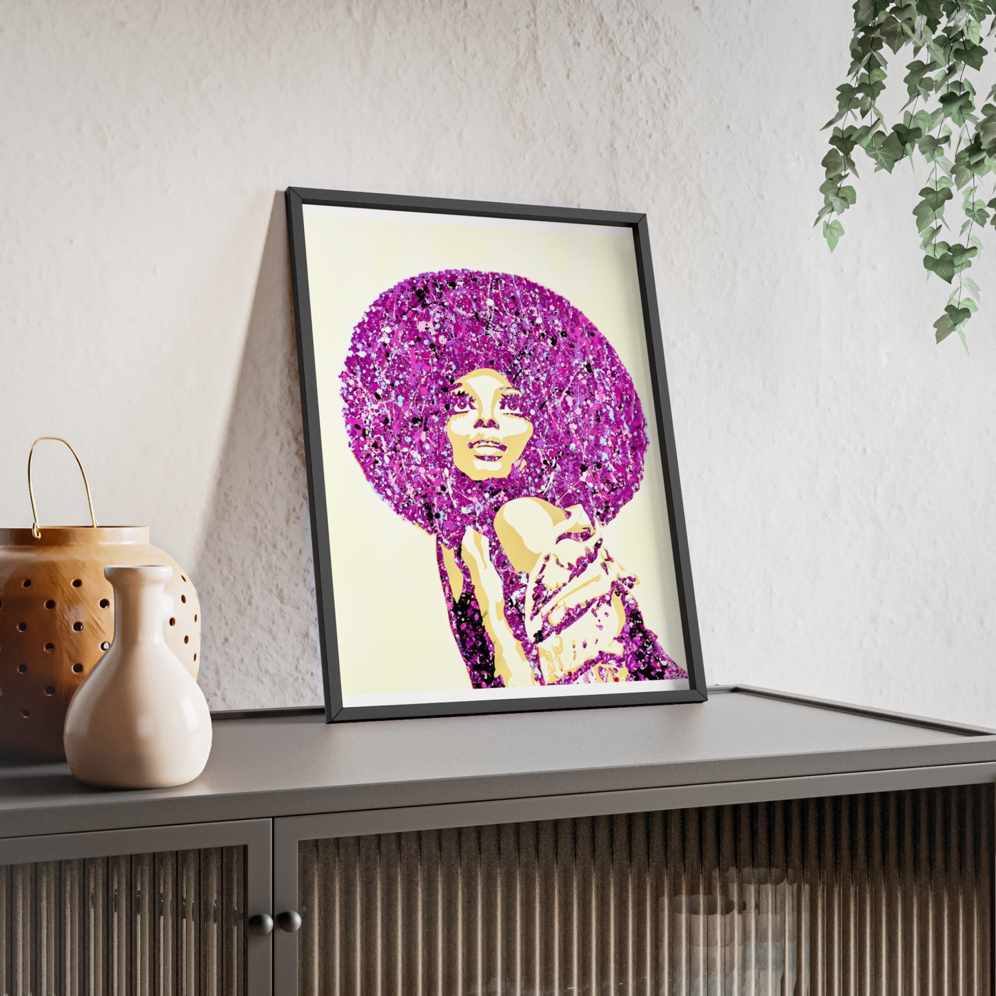 Diana Ross Poster with Wooden Frame