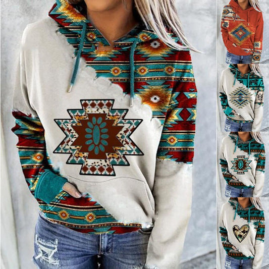 Top Autumn and Winter New Women's National Style Printed Sweater - Posterify