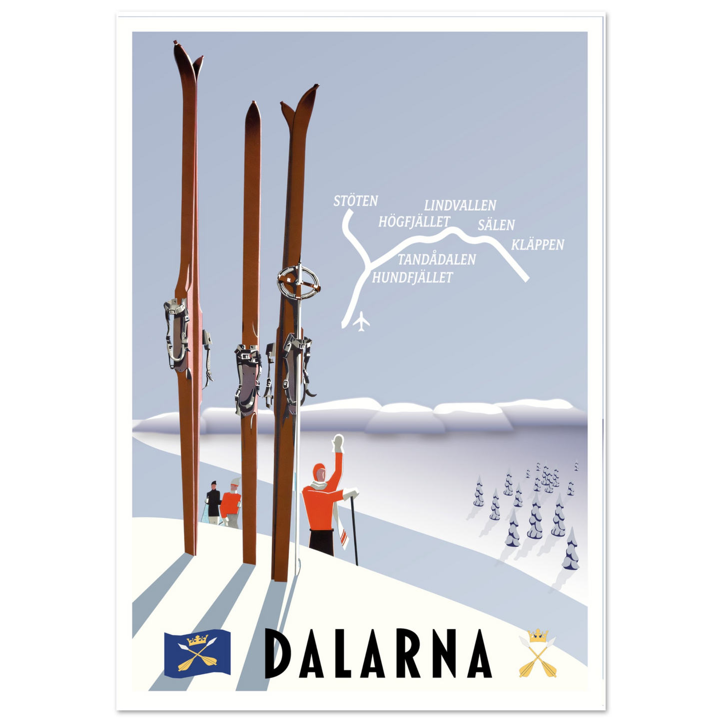 Vintage poster 'Dalarna' Sweden on Premium Matte Paper by Posterify Design - Posterify