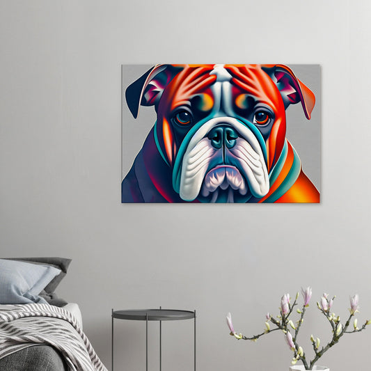 Canvas print oil painting of Bulldog by Posterify Design - Posterify