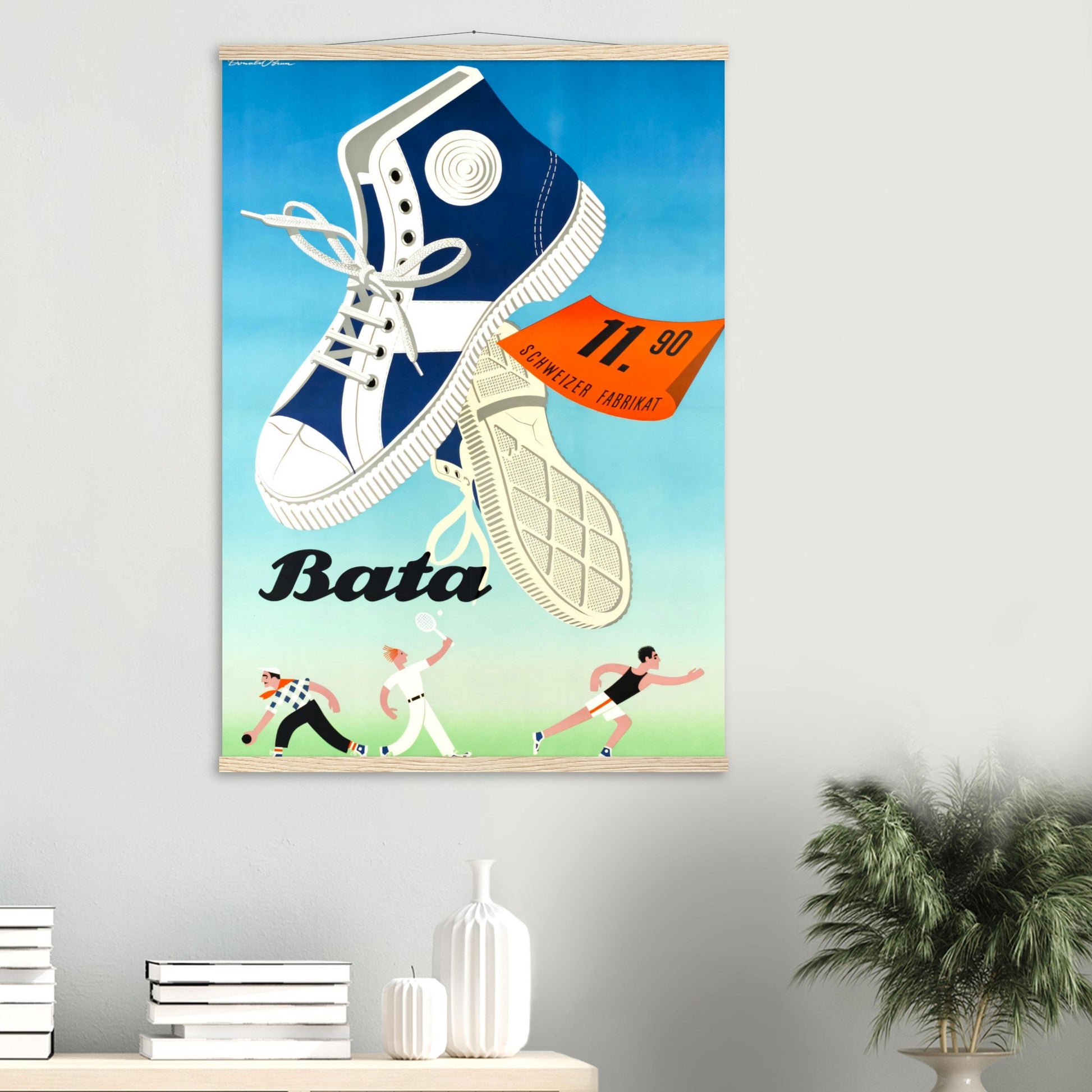 Vintage Poster Reprint, Bata Sneakers, Wall Art on Premium Paper - Posterify