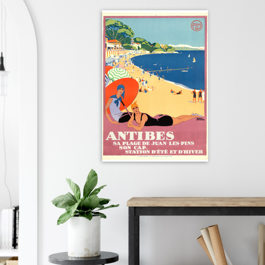 Vintage poster Antibes reprint on Premium Matte Paper