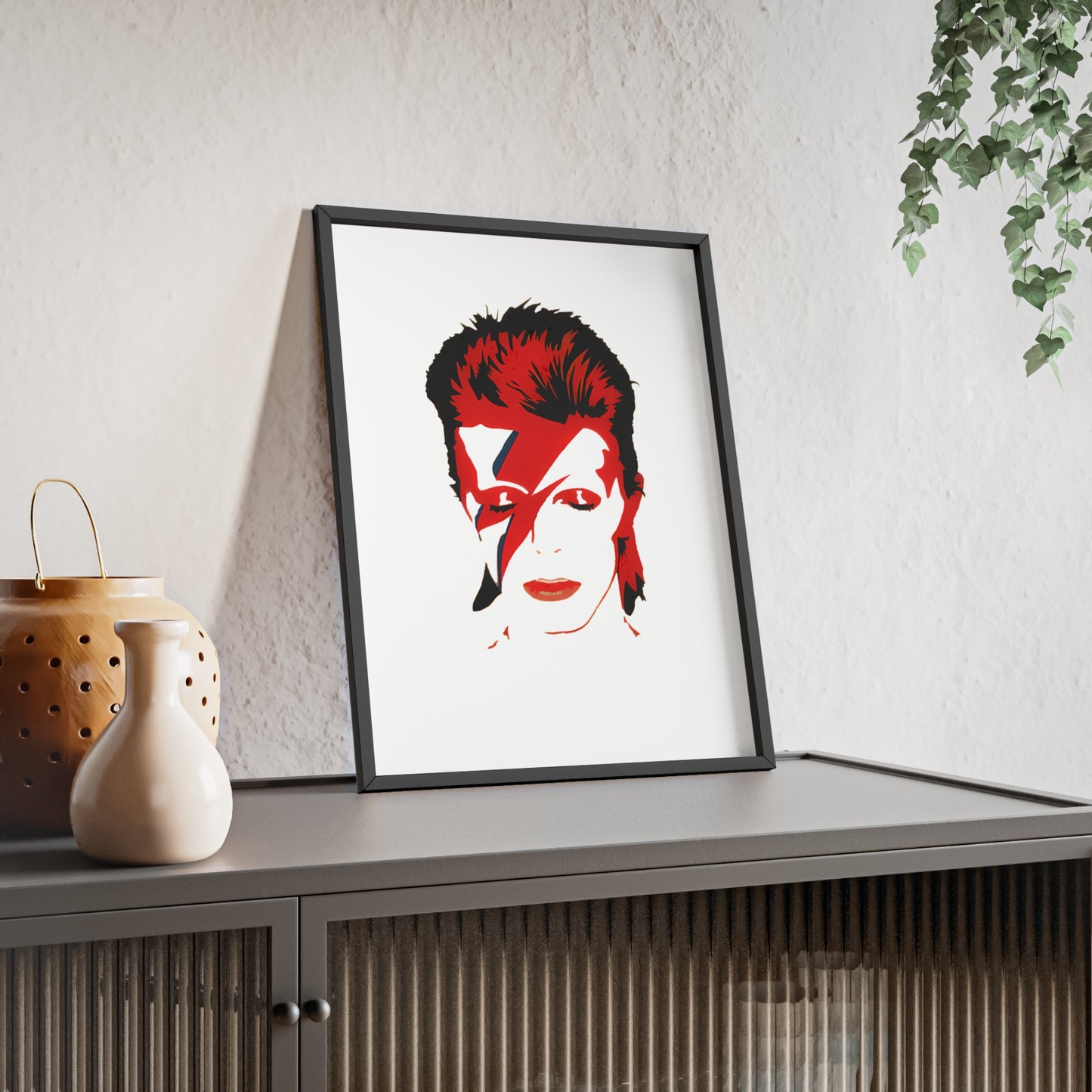 David Bowie Poster with Wooden Frame