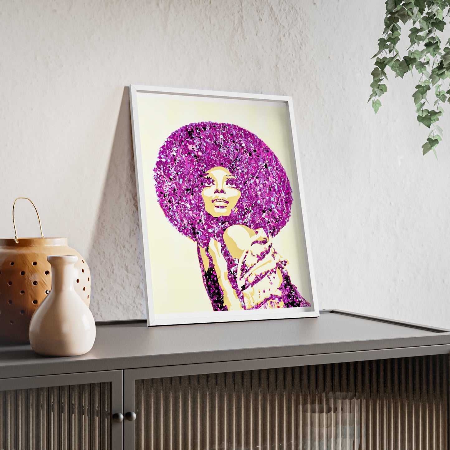 Diana Ross Poster with Wooden Frame