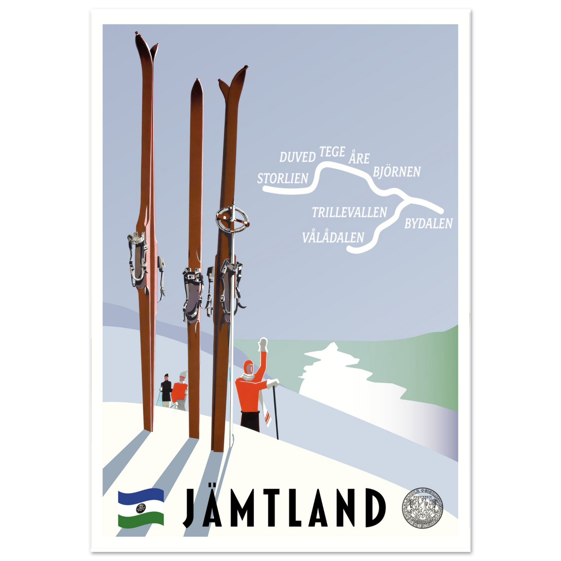 Vintage poster 'Jämtland' Sweden on Premium Matte Paper by Posterify Design - Posterify