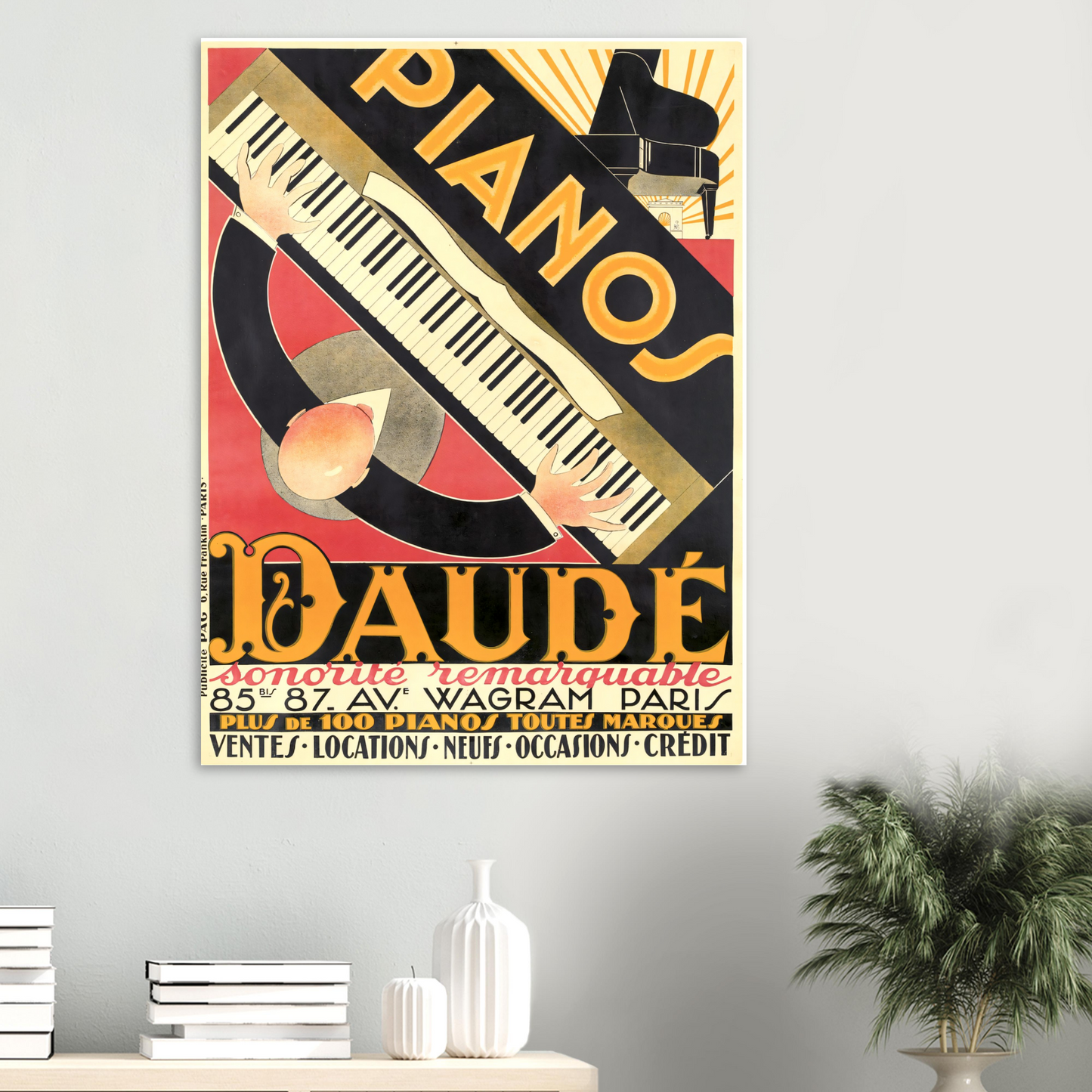 Vintage Poster Pianos Daude on Premium Matte Paper - Posterify