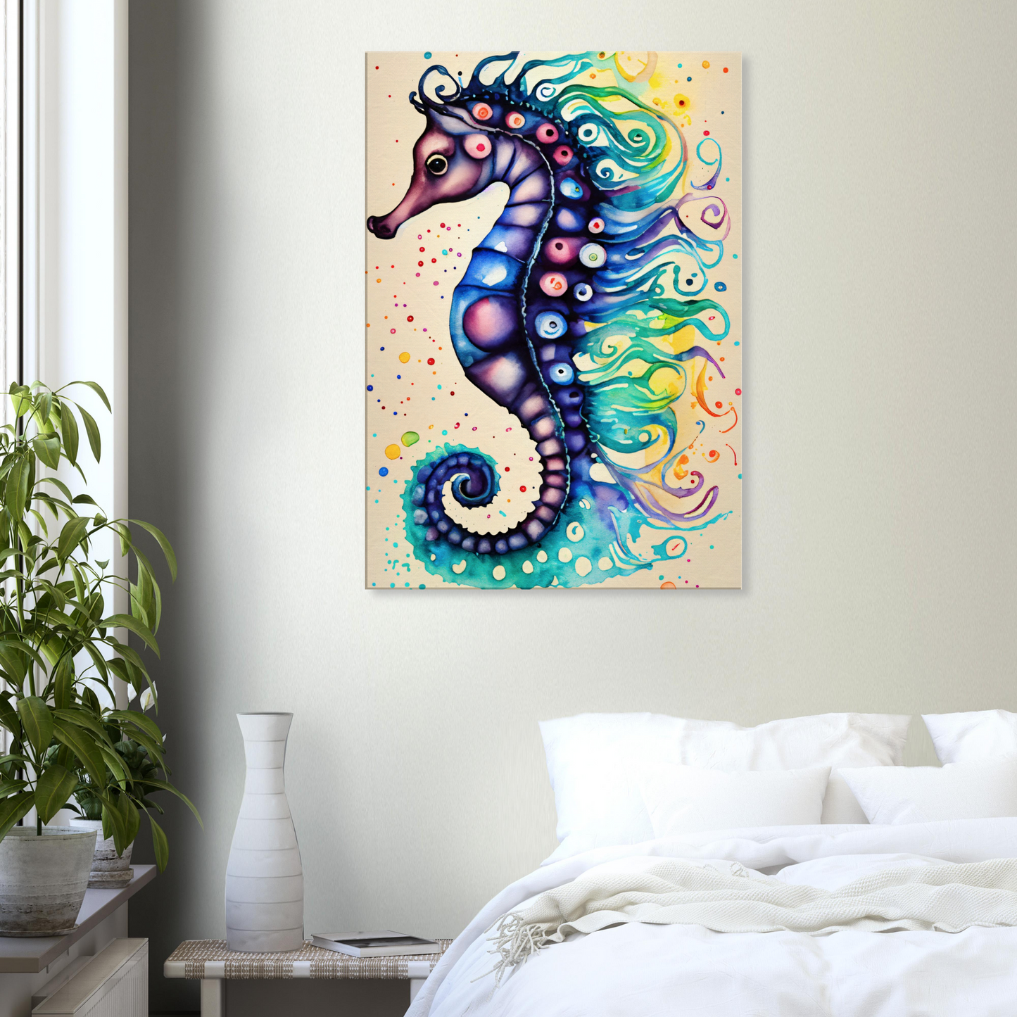 Sea Horse #1 Water Color Canvas Print by Posterify Design - Posterify