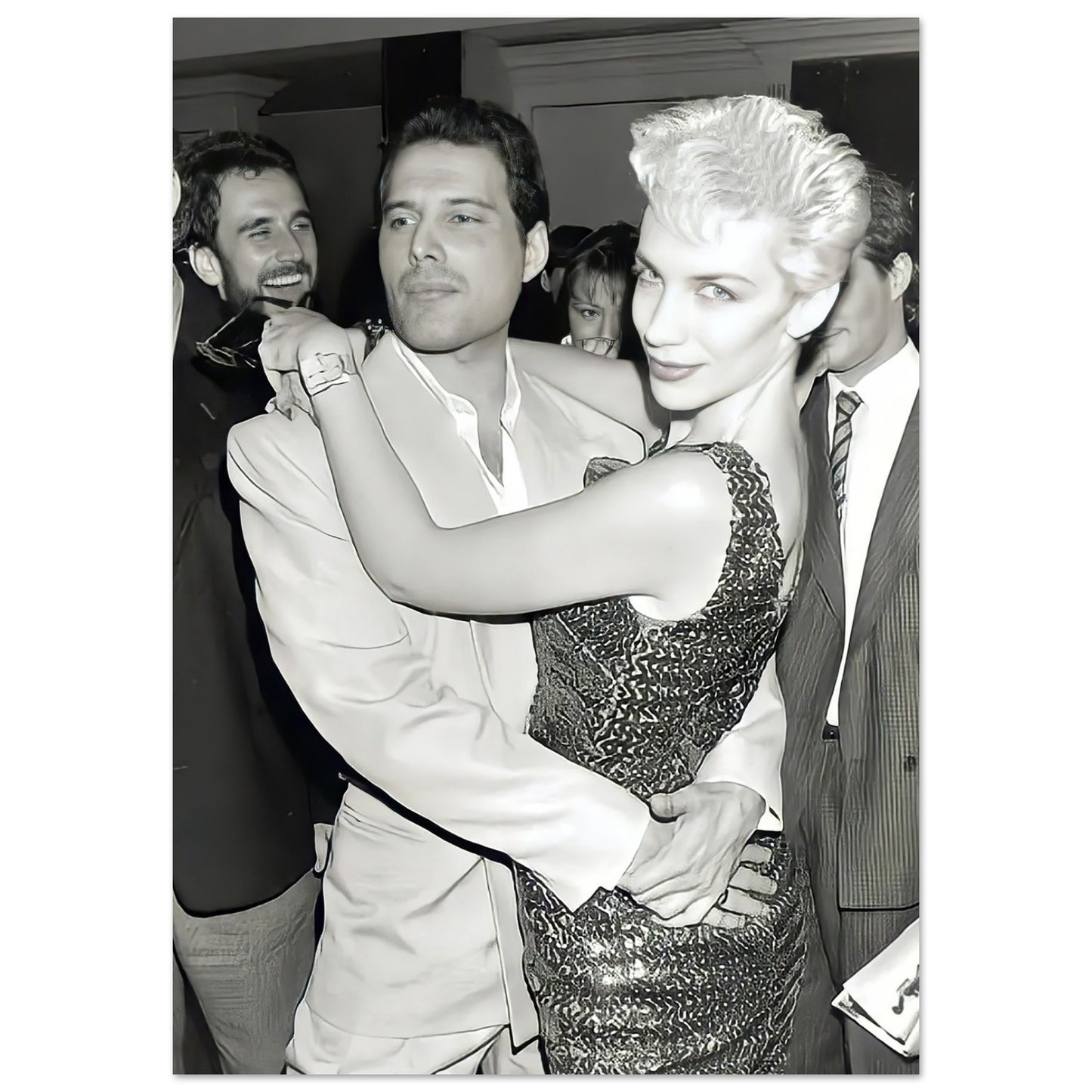 Poster Print of Freddie Mercury and Annie Lennox (public domain) on Premium Matte Paper - Posterify