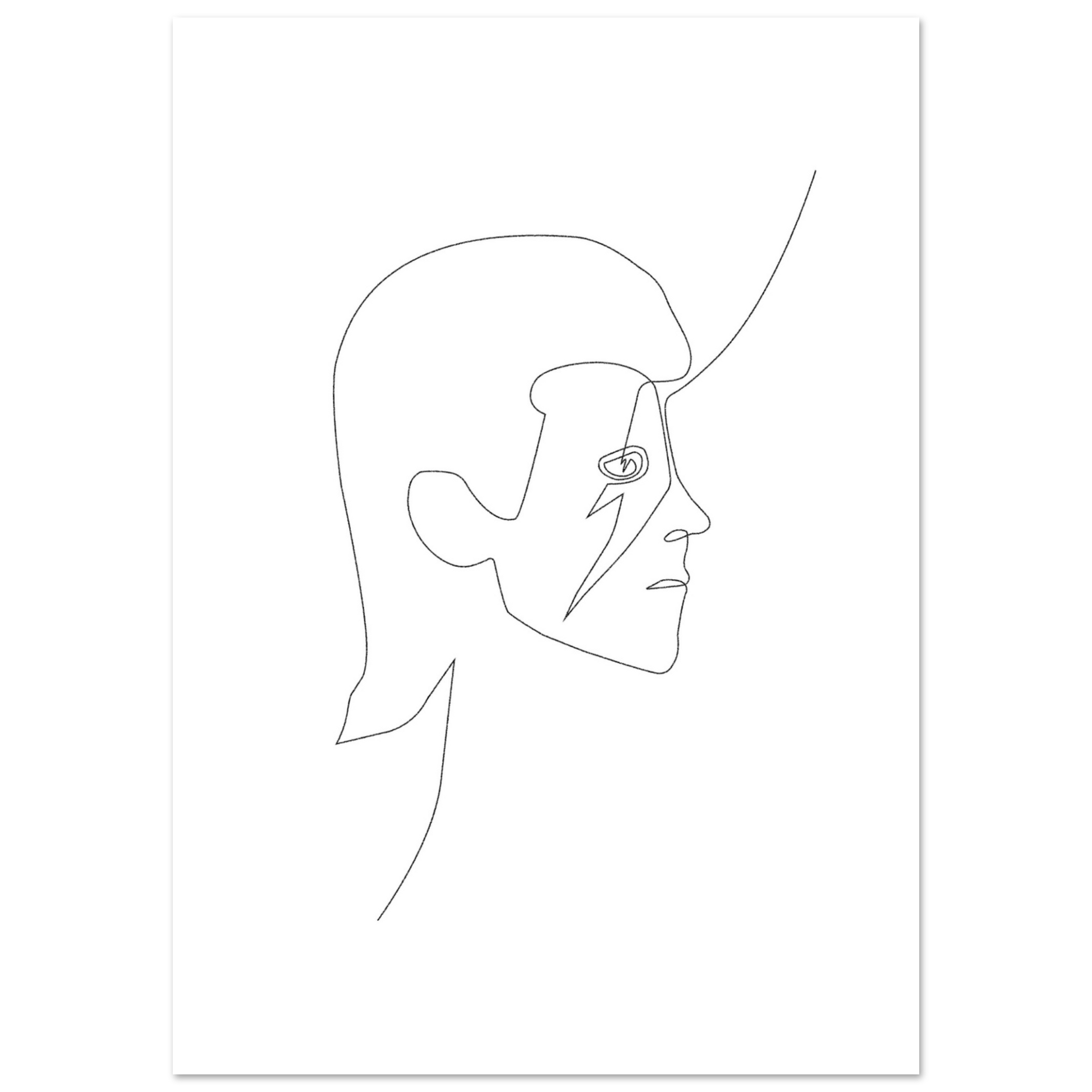 One Line Ziggy Stardust Poster by Posterify Design on Premium Matte Paper - Posterify