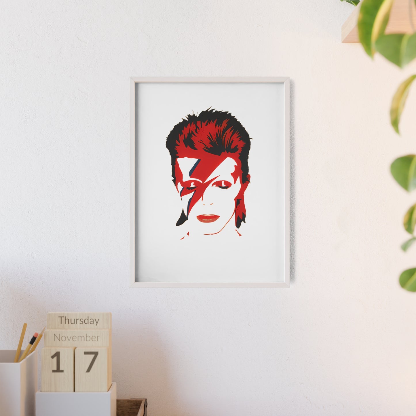 David Bowie Poster with Wooden Frame