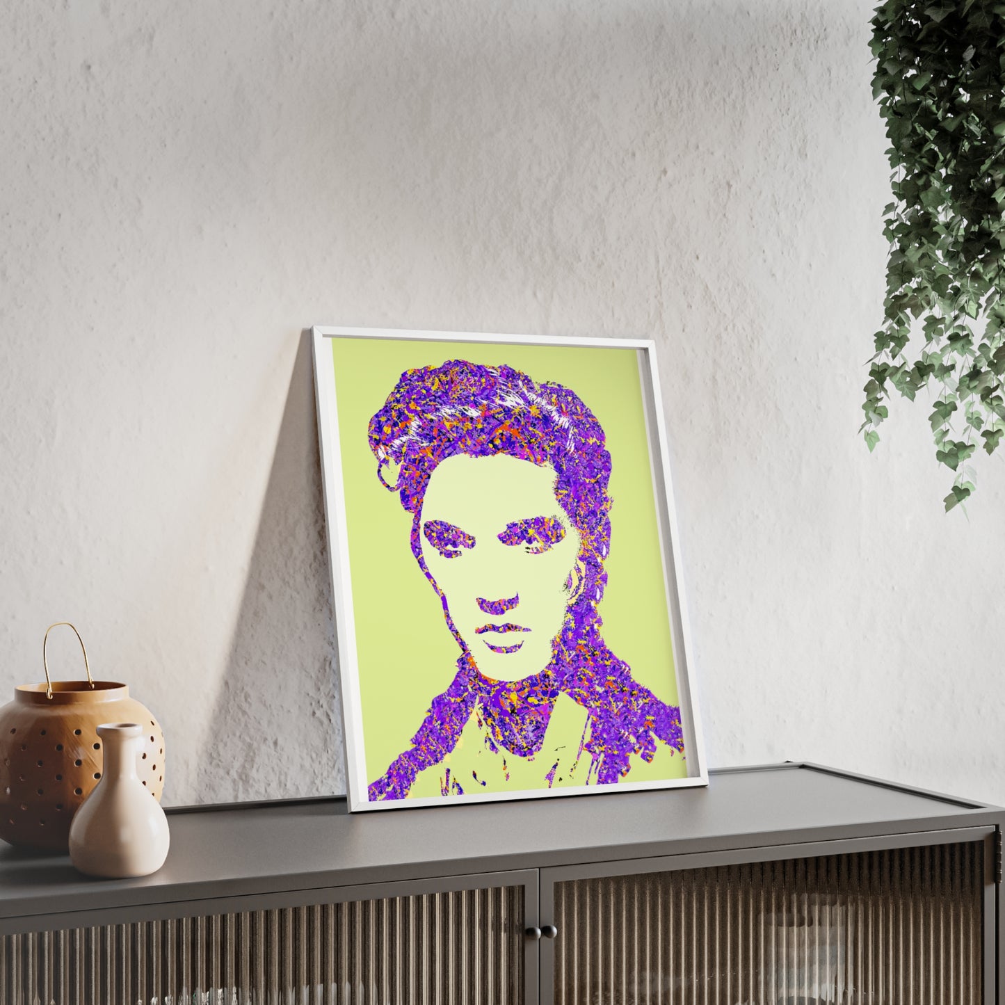 Elvis Poster with Wooden Frame