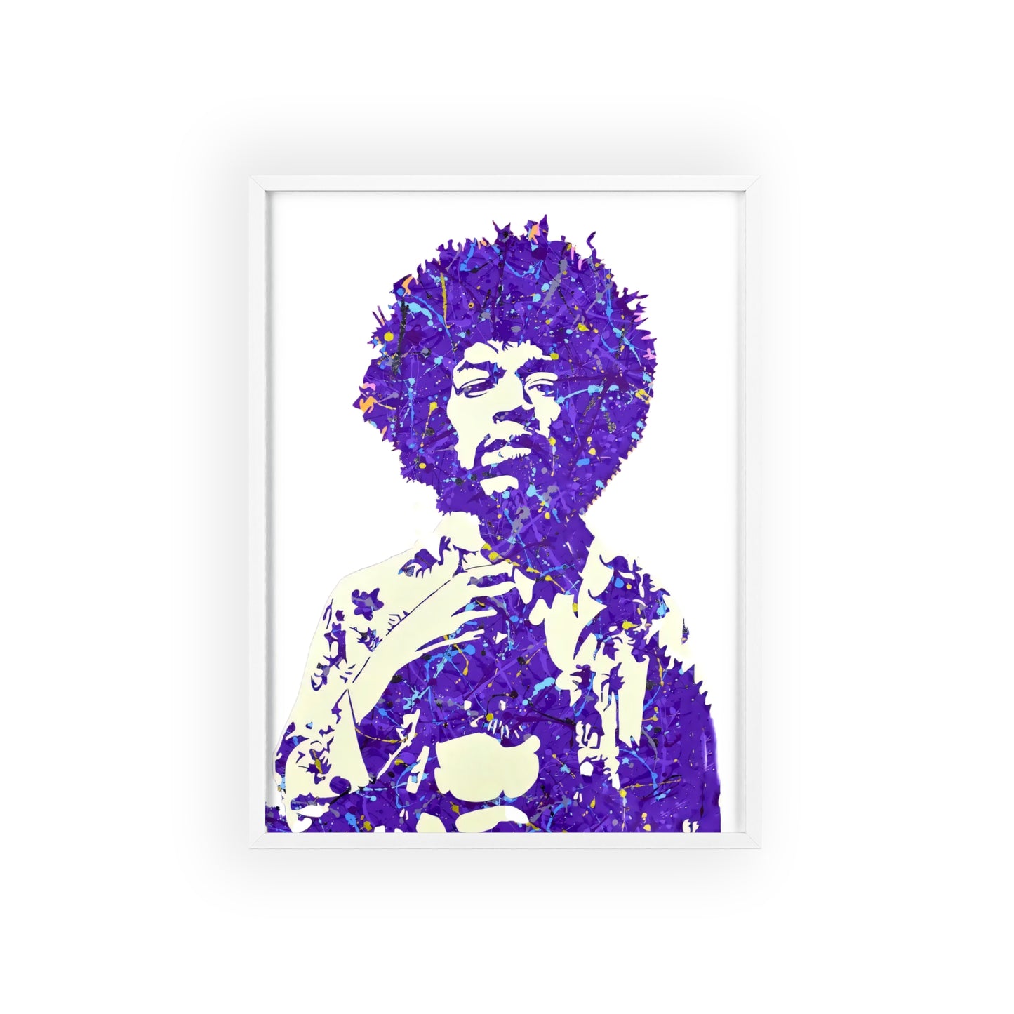 Jimi Hendrix Poster with Wooden Frame