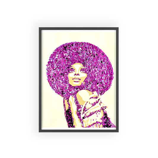 Diana Ross Poster with Wooden Frame