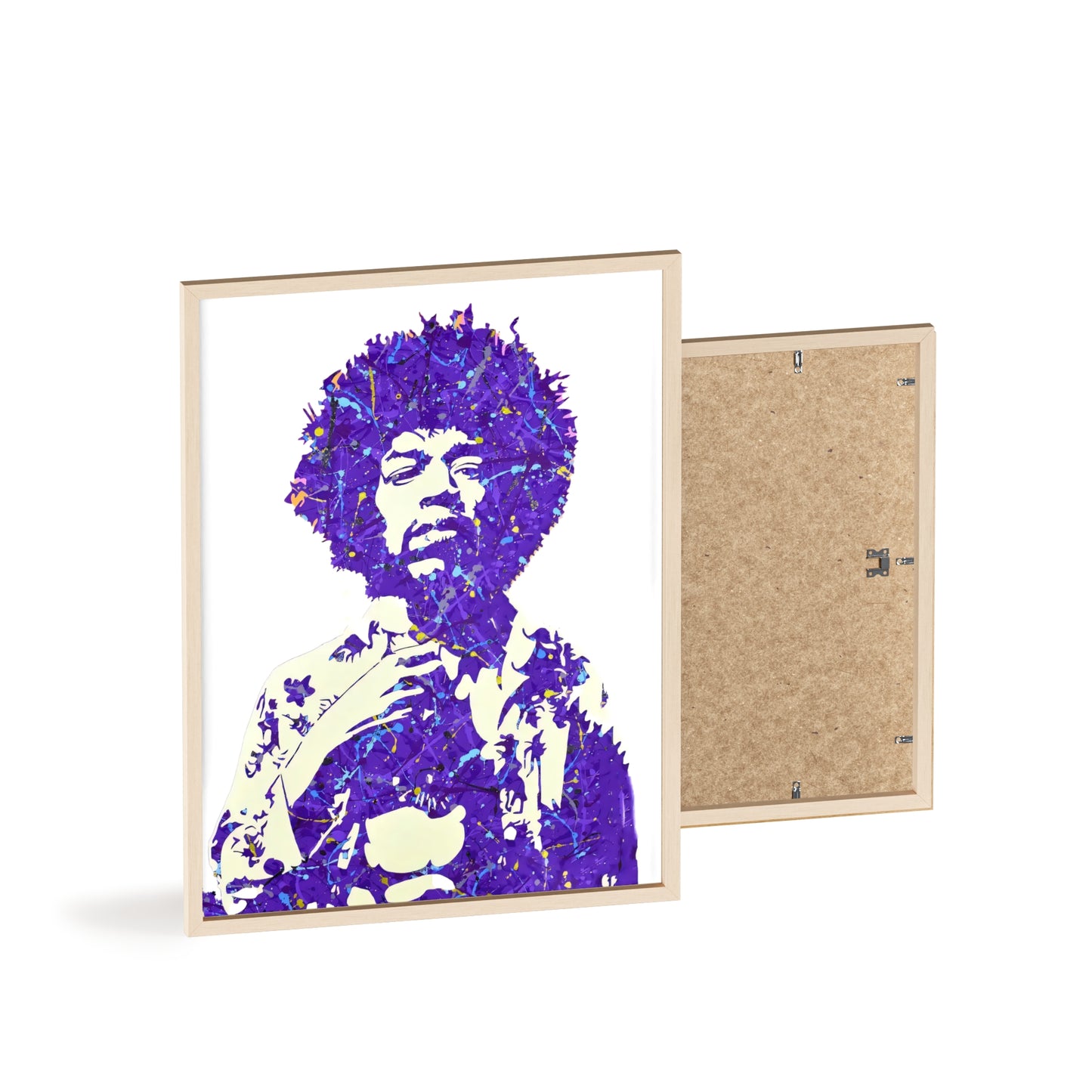 Jimi Hendrix Poster with Wooden Frame