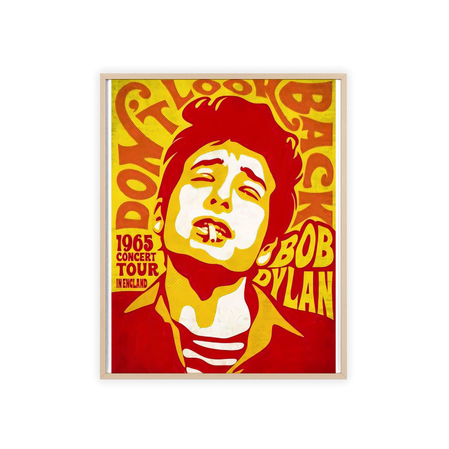 Bob Dylan Poster with Wooden Frame